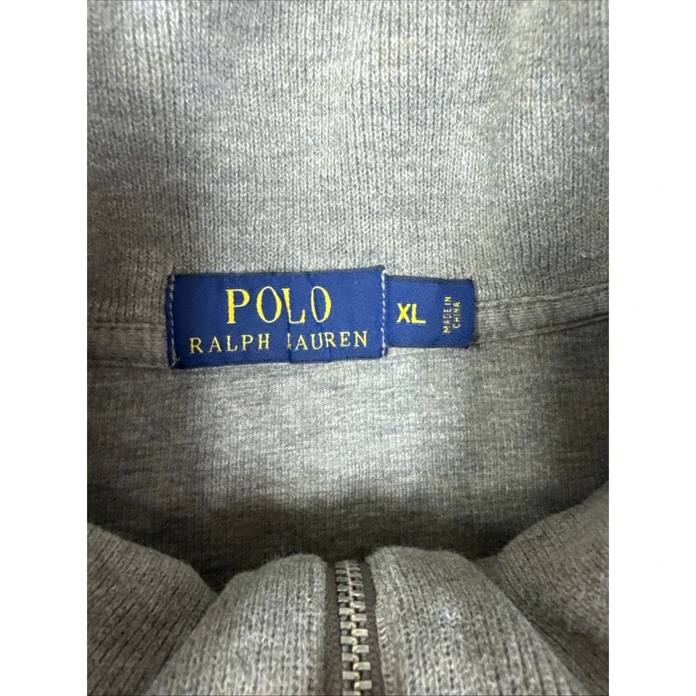 Polo Ralph Lauren Mens Quarter-zip Pullover Brown Sweater XL 100% Cotton 1/4 Zip